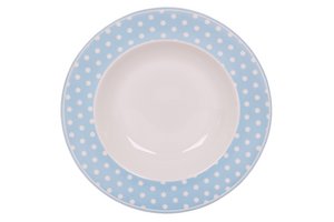 Porcelain soup plate Polka dot pastel blue 22 cm Isabelle Rose