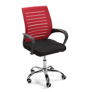 ZWART/ RODE KANTOORSTOEL