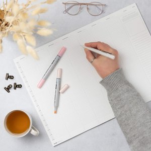 Prikkelarme A3 weekplanner / deskplanner 'Lotus' schrijfblok