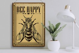 Tin sign note 30x40cm Bee happy bee honey beekeeping