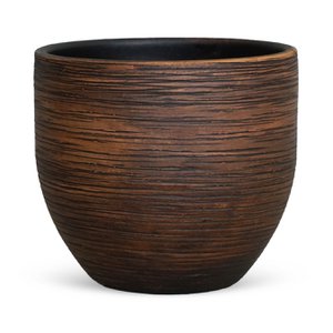 Blumentopf für den Innenbereich - Steingut - Braun - Blumentopf - Handgefertigt