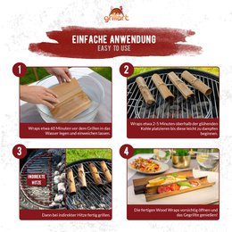 Premium BBQ Wood Wraps - 12 stk. i XL størrelse