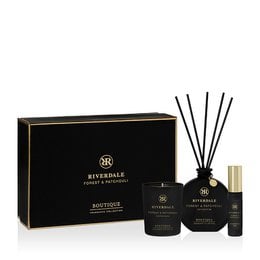  A gift box set containing a forest and patchouli scented reed diffuser and candle. The set features a black and gold color scheme.

The product appears to be a gift box set containing a forest and patchouli scented reed diffuser and candle. The set has a sleek, modern design with a black and gold color scheme. The reed diffuser and candle are likely made of high-quality materials to provide a long-lasting, fragrant experience. This gift set would make an excellent present for someone who enjoys natural, earthy scents in their home.