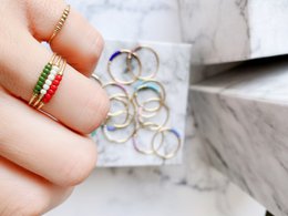 R0980 Angst Ring Palm Pink Perler Forgyldt