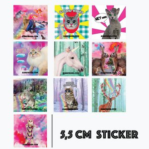 Stickersetje 5,5 cm mixed 10 stuks