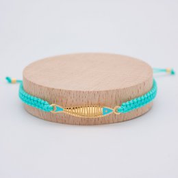 MAGDALENA colorful macrame bracelet with golden fish charm