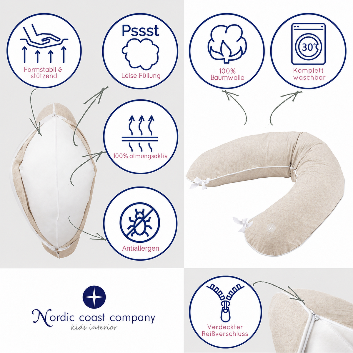 Ivory nursing pillow Ivory
