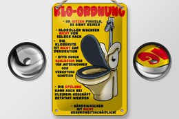Tin sign note 12x18cm toilet order while sitting pee decoration