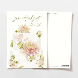 Trouwkaarttaart met bloemen, FSC gecertificeerd