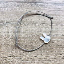 Camille parelmoer kinderarmband met verstelbaar zilveren koord