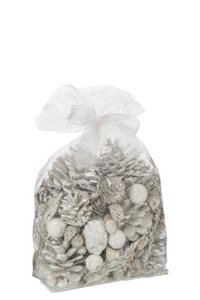 J-Line droogbloemen Mix - riet - wit
