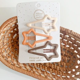 Pinces à cheveux pour enfants | Pinces à cheveux | Pinces à cheveux | Emballé par 3 | Orange Marron Ecru