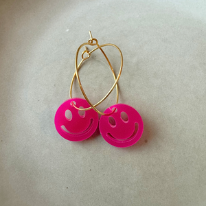Earrings Hoops Lume Charms | Smile Fuchsia