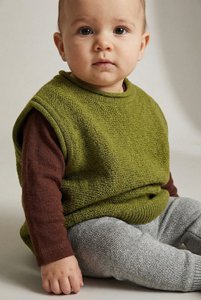 Merino wool knitted baby spencer - Pickle