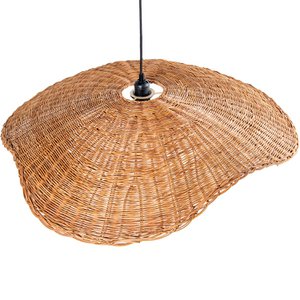 NATUURLIJKE ROTAN PLAFONDLAMP, 1XE27 MAX.40W _83X74X14CM, ZWARTE KABEL: 100CM ST34782