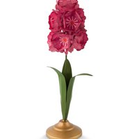 Candle Holder Metal Flower Pink 31.5cm