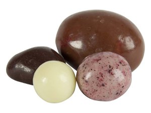 Trio van bosbessen, frambozen en aardbeien in biologische chocolade 2,5 kg