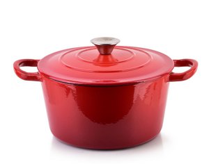 RODELUXE EMAMELED Gusseisen -Rundroaster 24x31xh17cm mit Deckel