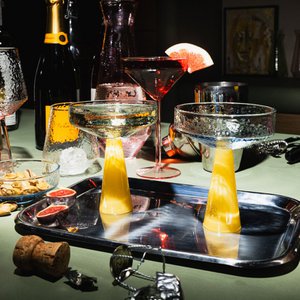 Coupe Claude, light blue / topaz, set of 2