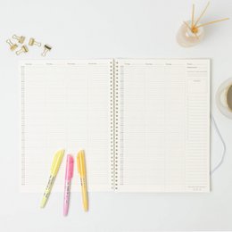 Prikkelarme A4 weekplanner 'Lotus' planboekje / werkboek met ringband
