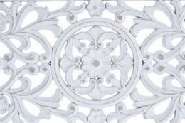 DÉCORATION MURALE MDF 60X1,5X30 DÉCAPAGE BLANC DP195123