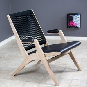 F-Chair, White Oak / Black / Black