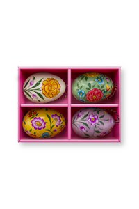 Set/4 Painted Paper Mache Eggs 5x7cm