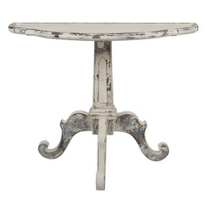 Sidetable 100x42x84 cm Wit Beige Hout Wandtafel