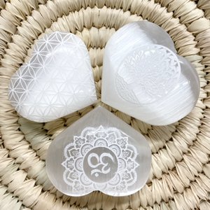 Selenite Heart Design