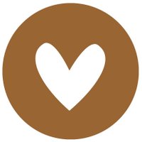 Muurcirkel hart hazel bruin