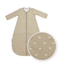 Runder, ungefütterter Schlafsack mit festen Ärmeln aus Jersey Sweet Heart Sand/Soft Sand