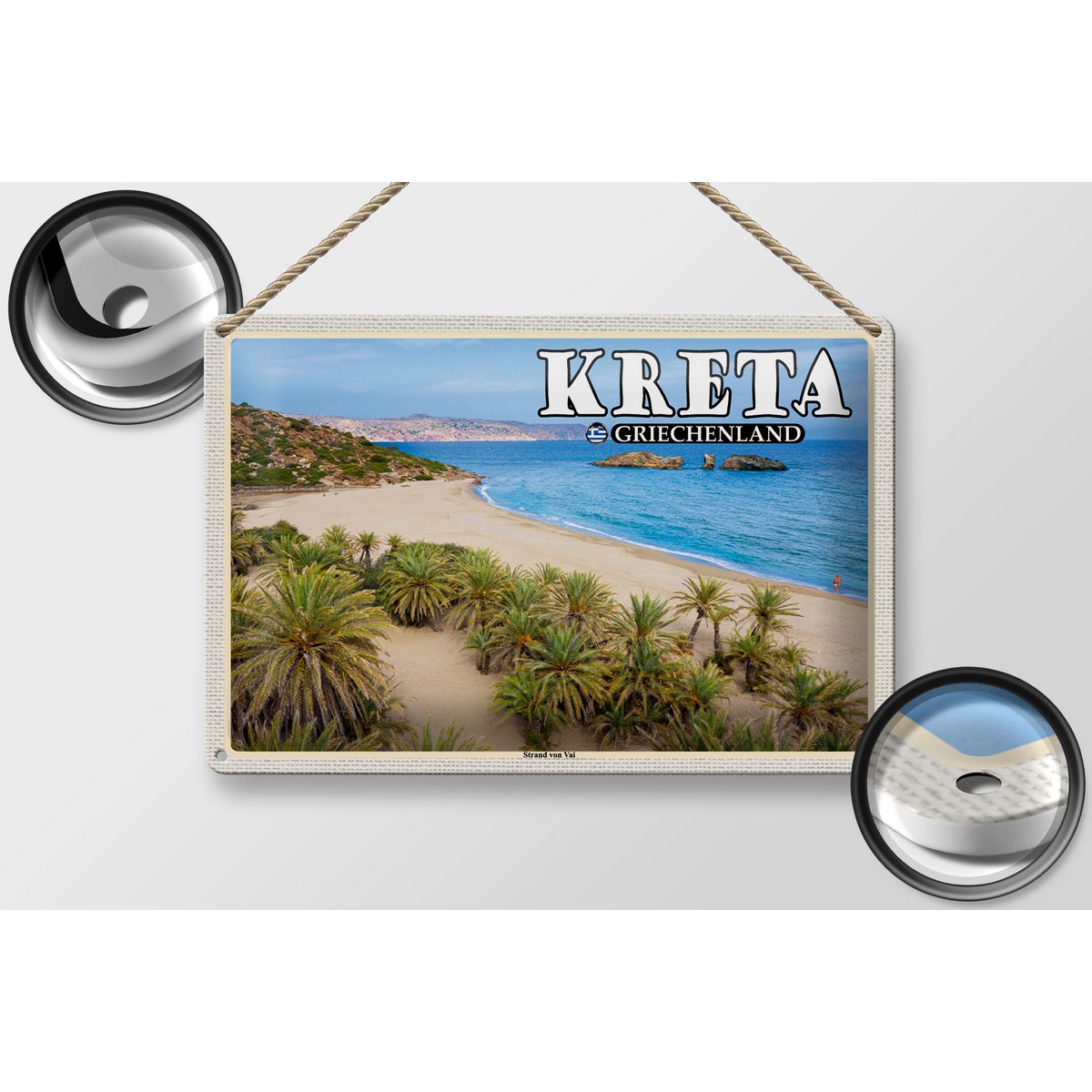 Ontrada Targa in metallo, 20 x 30 cm, bombata, Creta, Grecia