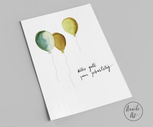 Postcard | birthday card | birthday with balloons