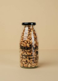  Premium peanut pearls in a glass bottle with African roast and Atlantic sea salt. Crunchy, flavorful peanuts in a convenient resealable container.
