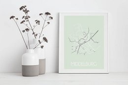 Middelburg Floor plan poster Pastel green
