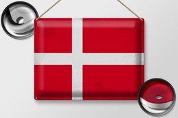 Tin Sign Flag Denmark 40x30cm Flag of Denmark Vintage