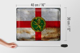 Tin Sign Flag Alderney 40x30cm Flag Alderney Rust