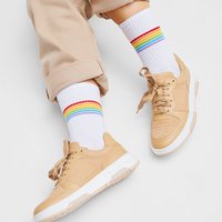 Organic Socks Stripes - white tennis socks with colorful stripes