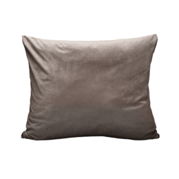  Taupe velvet pillow cover, available in 60x70 and 80x80 sizes, with a soft, plush texture and zipper closure.