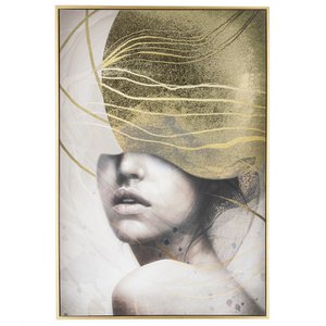 Schilderij vrouw goudfolie 60x90cm