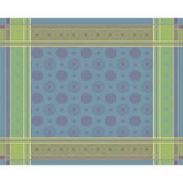Tovaglia in lino Mandala - blu-viola-giallo