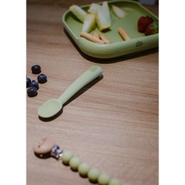 Siliconenlepel en vork van Olive Green