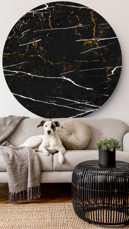 Mármol Negro Blanco Oro