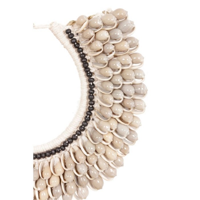 Schelpenketting op standaard beige 38cm