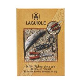 LAGUIOLE COFRET PECHEUR SET FISHING SCISSORS ROSEWOOD GRIP