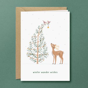 Christmas card | Deer | Woodland animals