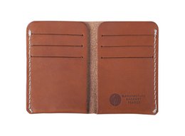 Camel leather card holder