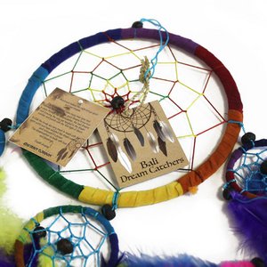 Bali Dreamcatchers - Small Round - Black/White/Red