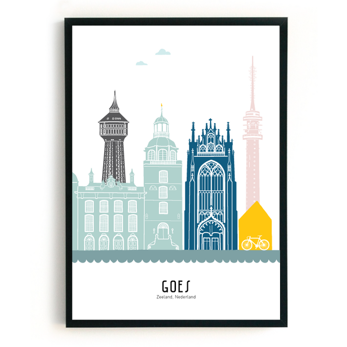 Poster skyline Goes in kleur
