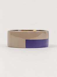 Bredt indigo blåt og creme kaffelakeret armbånd